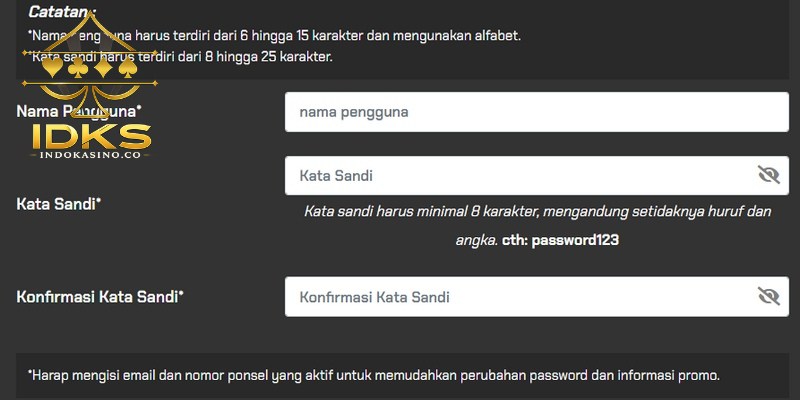 Proses pengisian data pendaftaran yang aman dan cepat di portal Indo