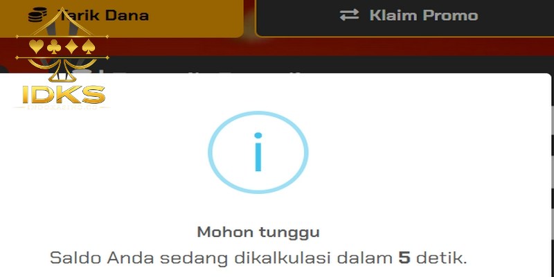 Tampilan antarmuka menu pencairan dana perangkat seluler